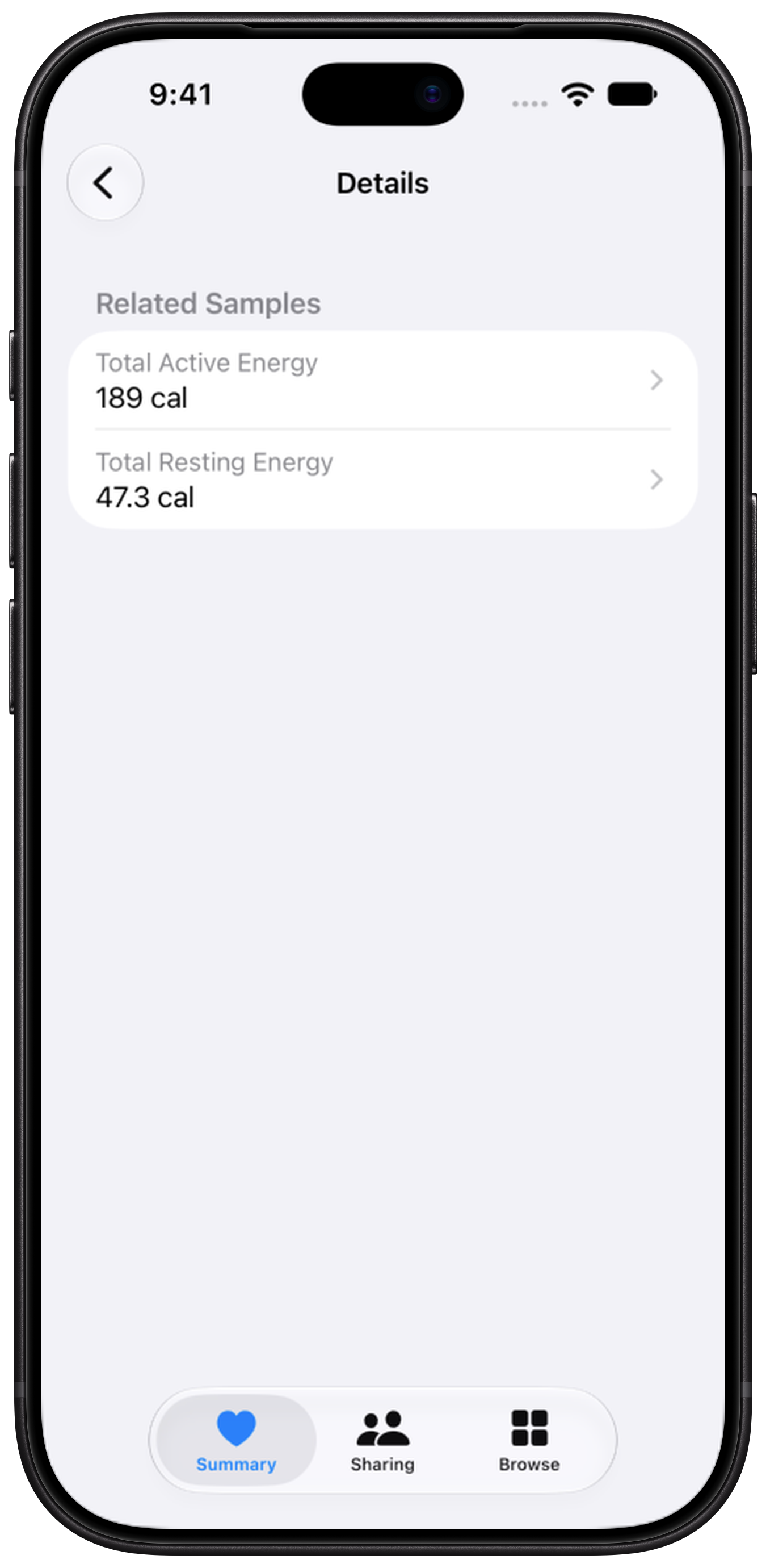 StrongLifts workout energy in Apple Health