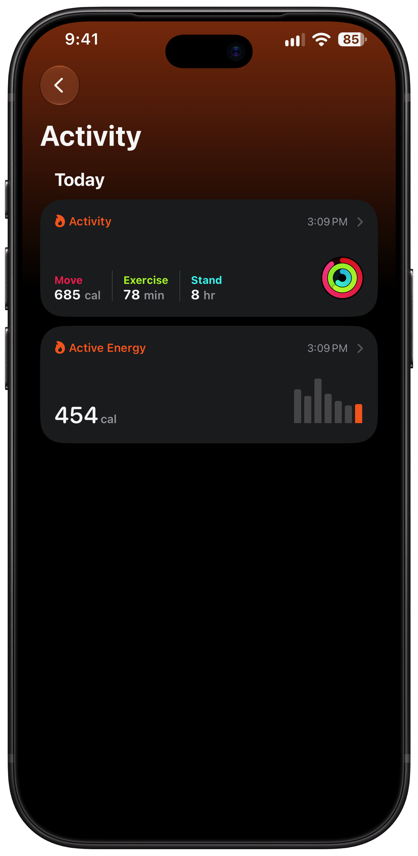 Apple Health Move calories after a StrongLifts workout