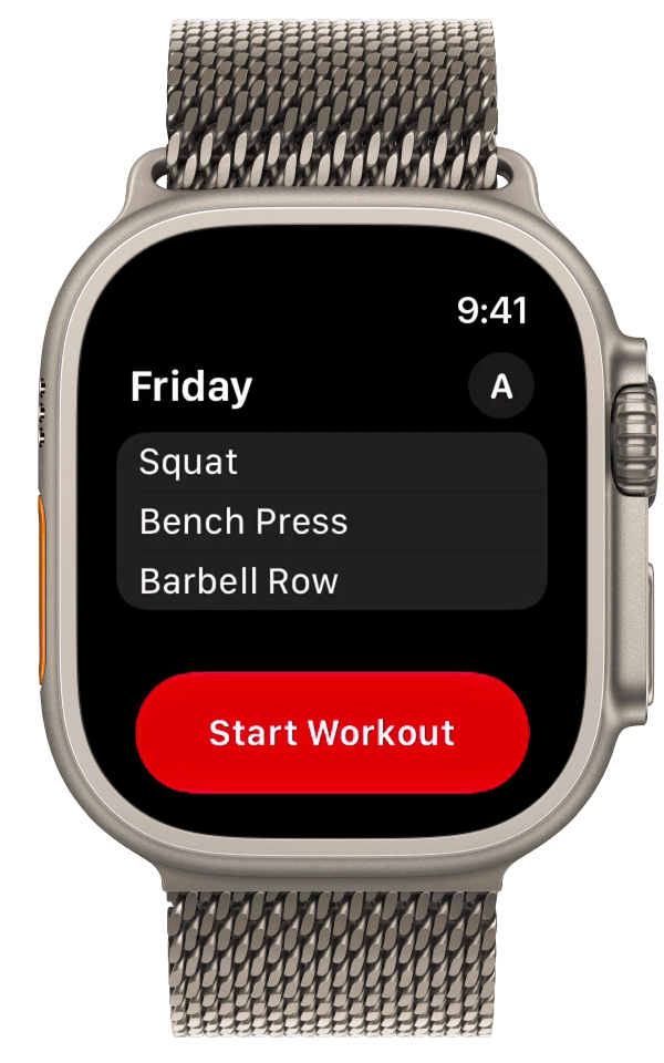 Skipping the warmup in StrongLifts on Apple Watch