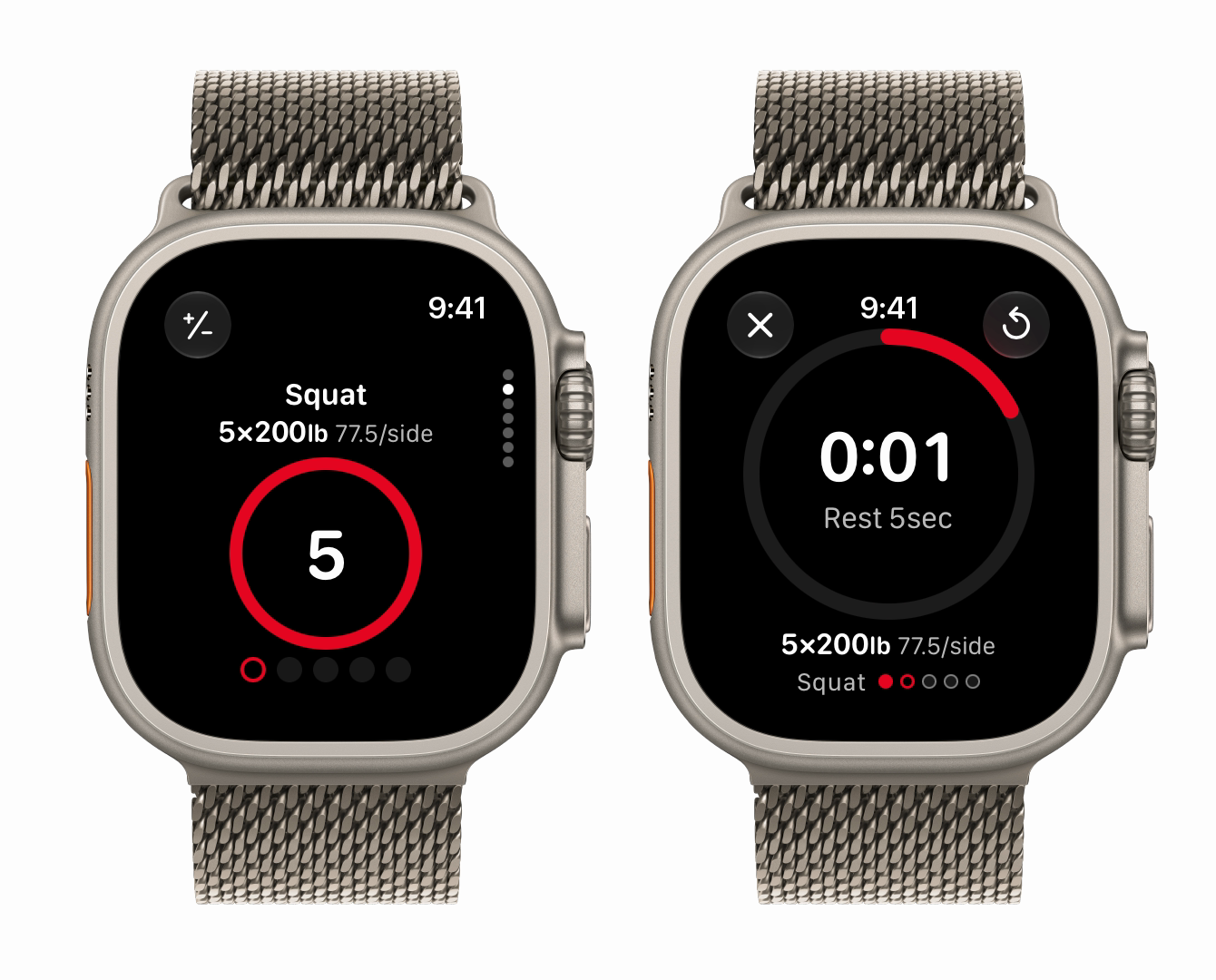 Plates per side in StrongLifts on Apple Watch