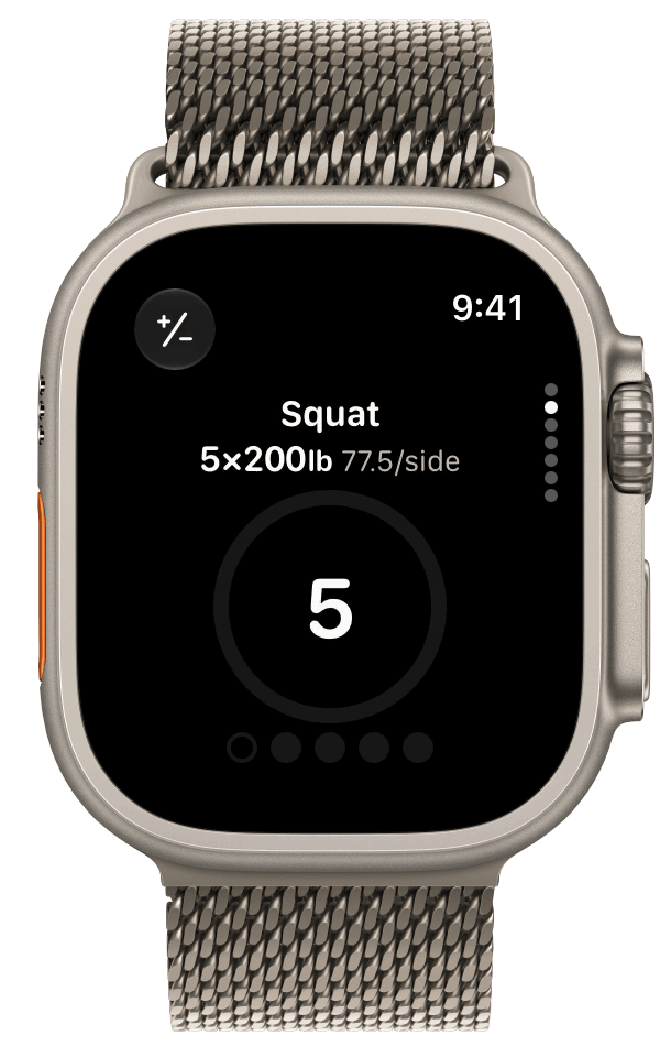 StrongLifts plate calculator on Apple Watch