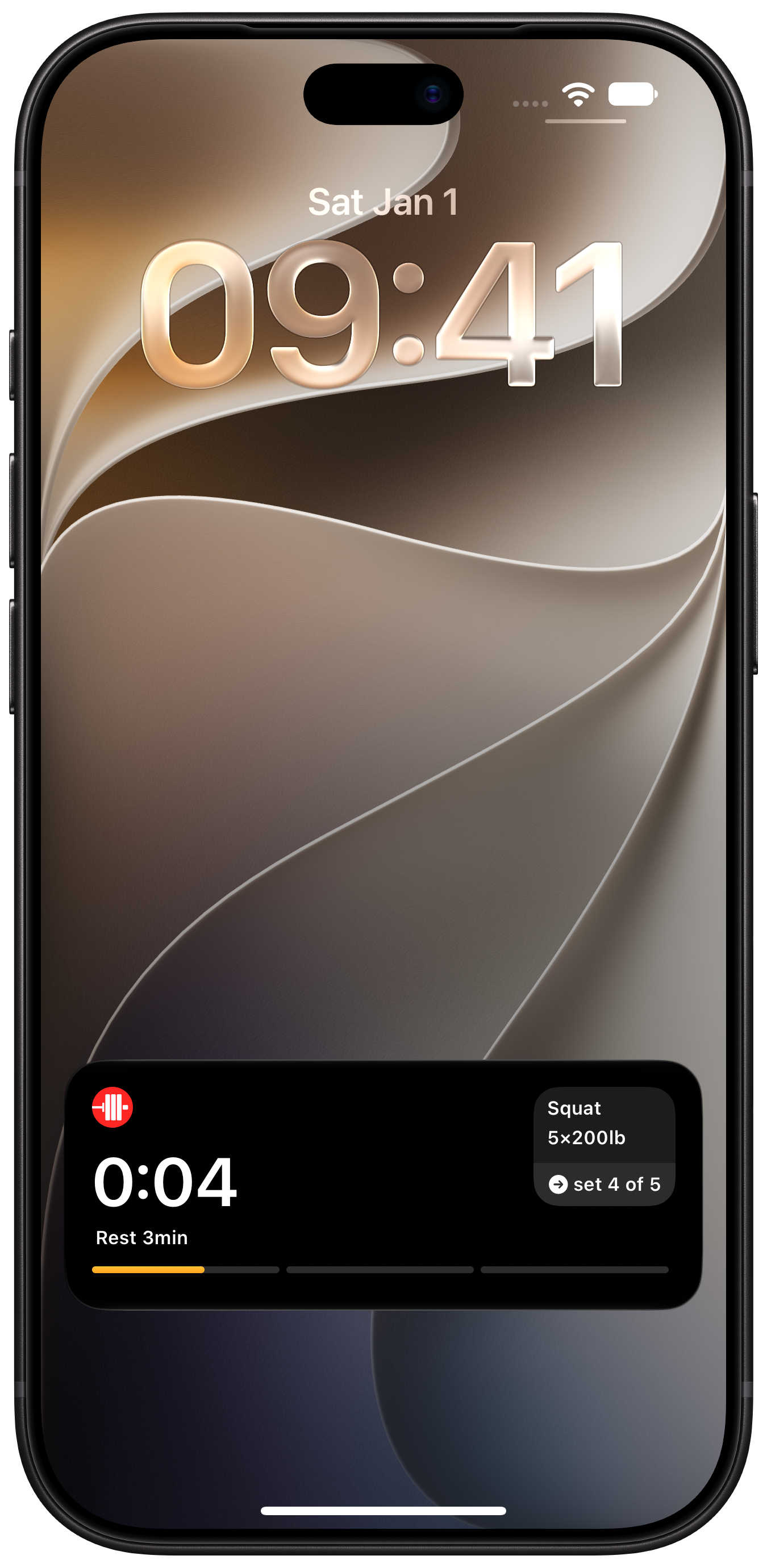 StrongLifts Live Activity on the iPhone Lock Screen