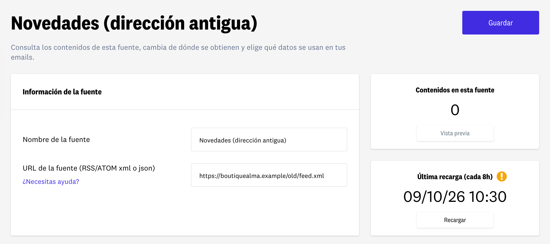 Fuente de contenido no válida