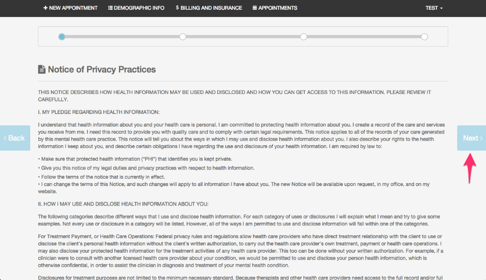 Completing And Submitting Intake Forms In The Client Portal TheraNest 