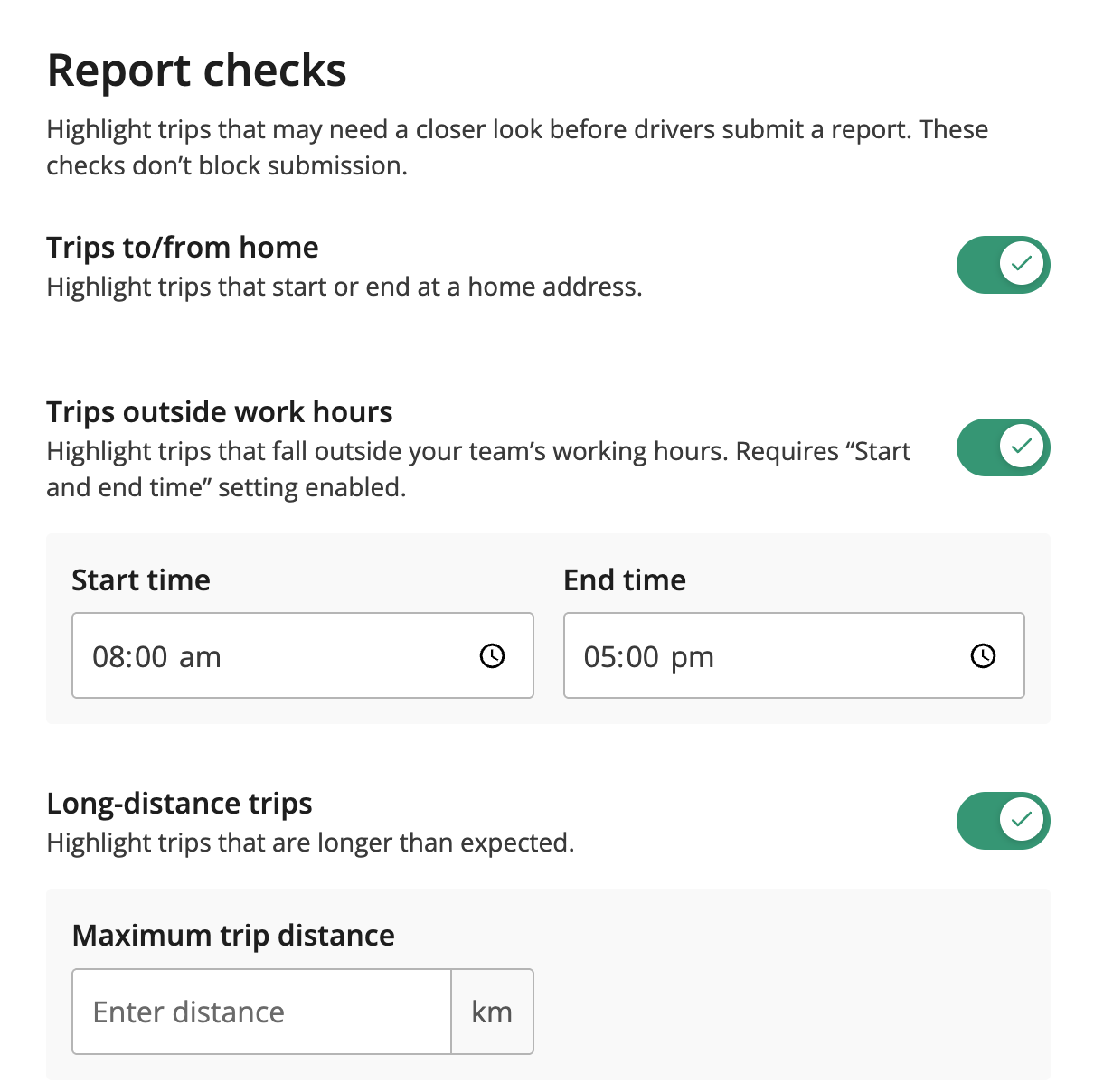 Report checks screenshot