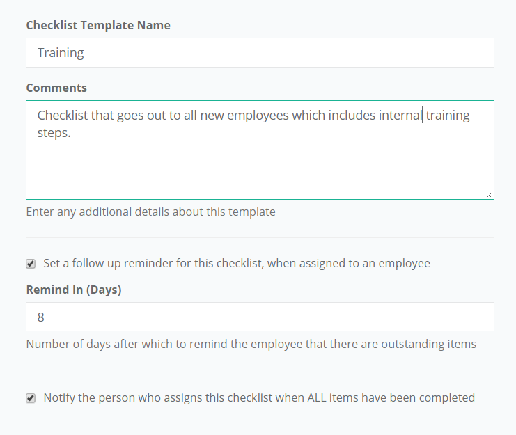 employee file checklist