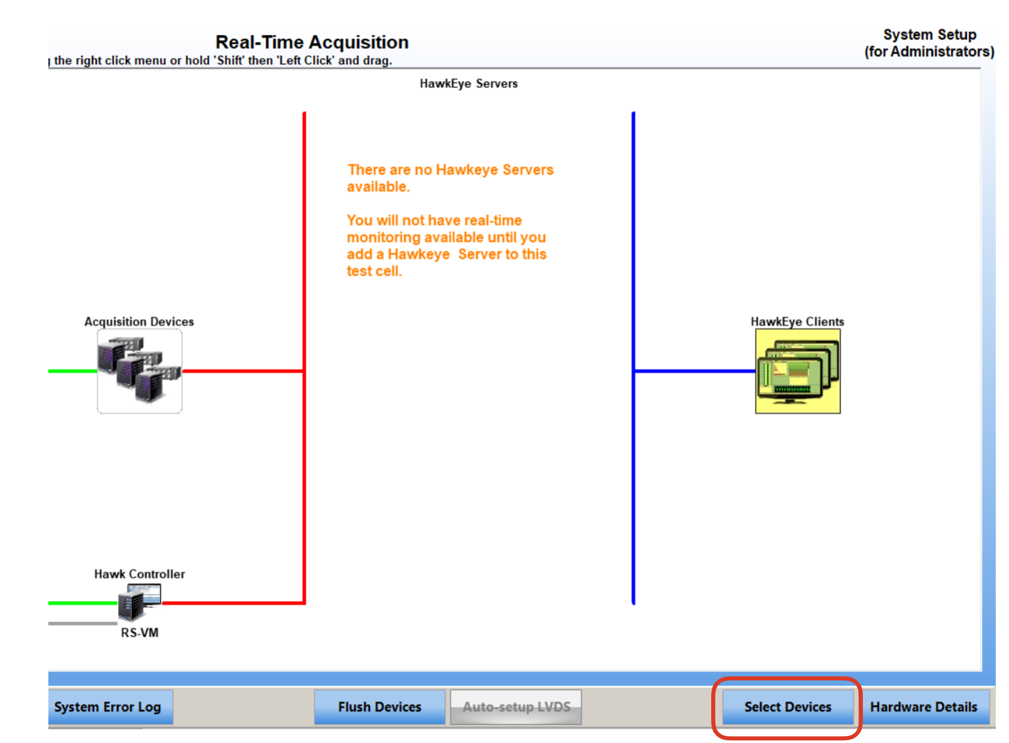 Select Hawkeye Server