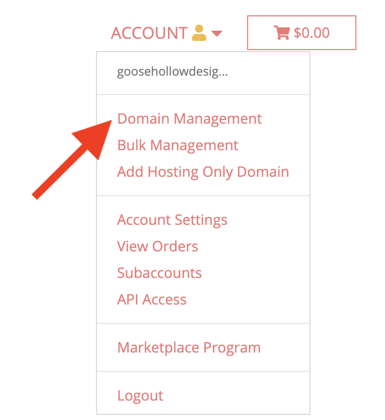 selecting Porkbun domain management