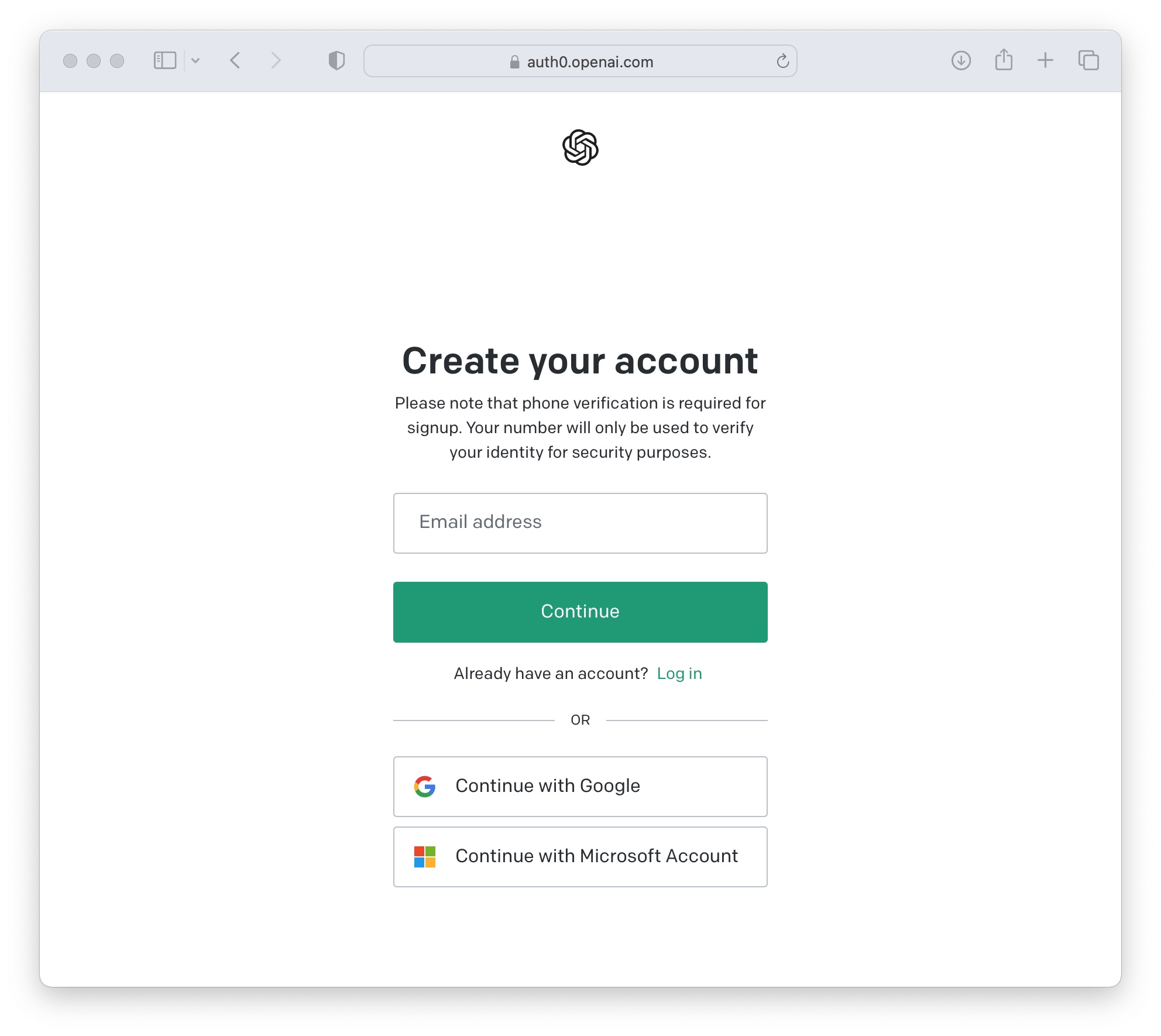 OpenAI Create your account