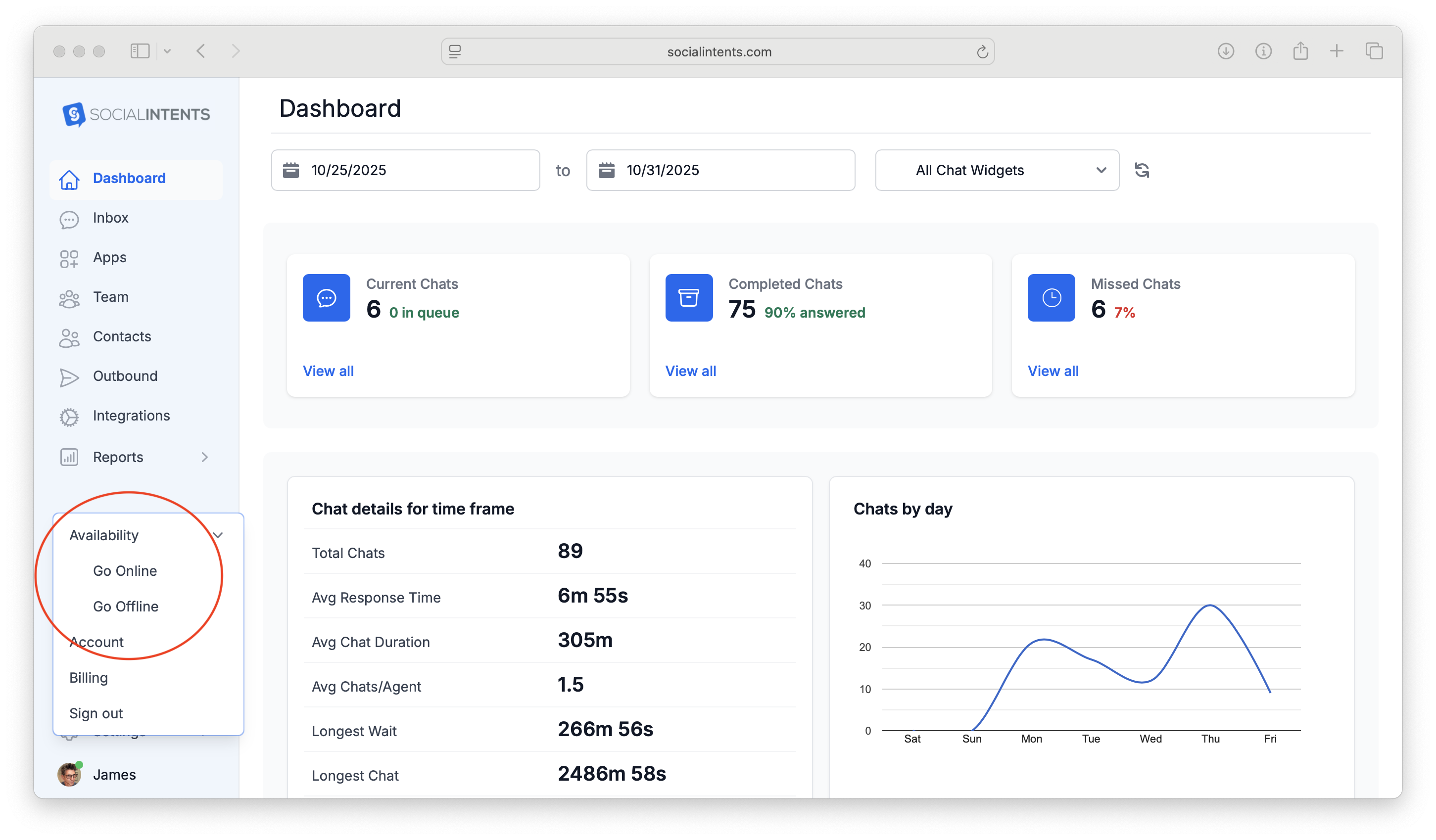 Chat Agent Availability