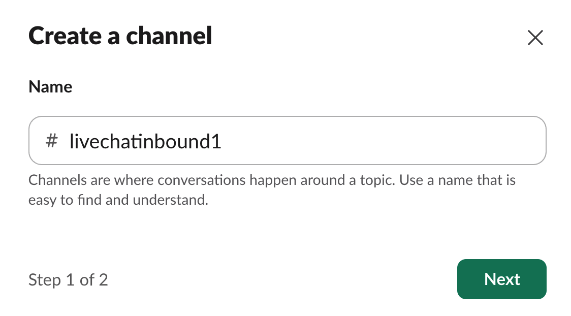 Slack Create Channel