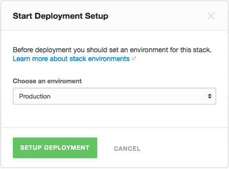 Build a new docker stack from the dashboard