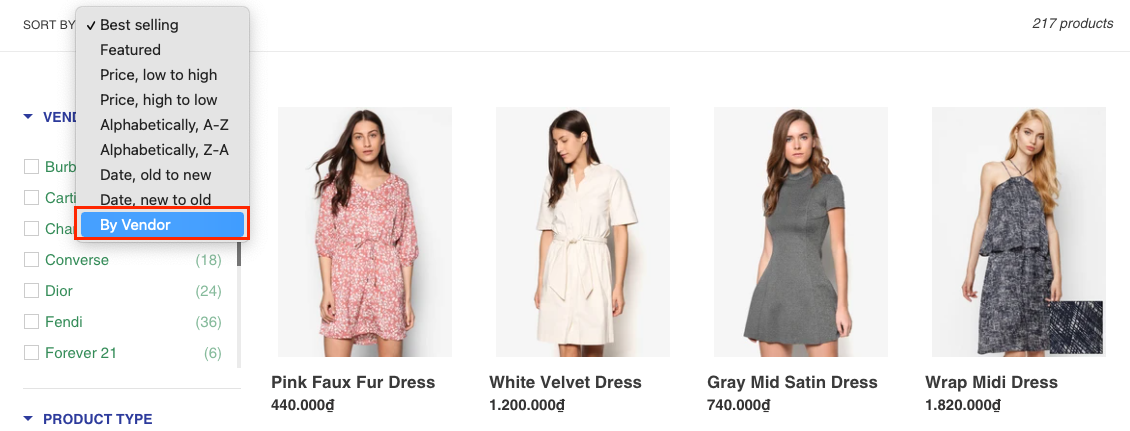 shopify more sort by options