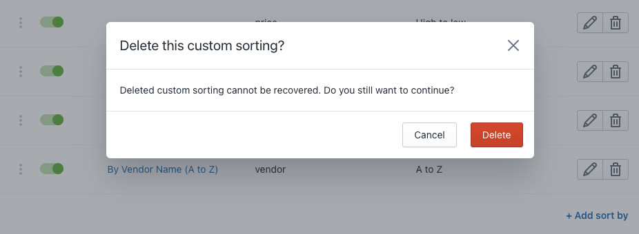 shopify remove sort by