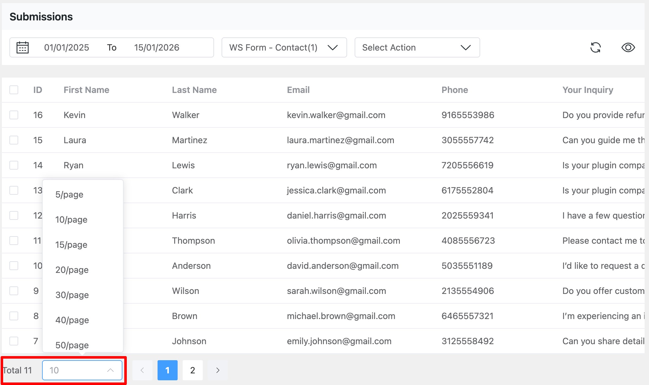Form Vibes: Customizing Rows Option