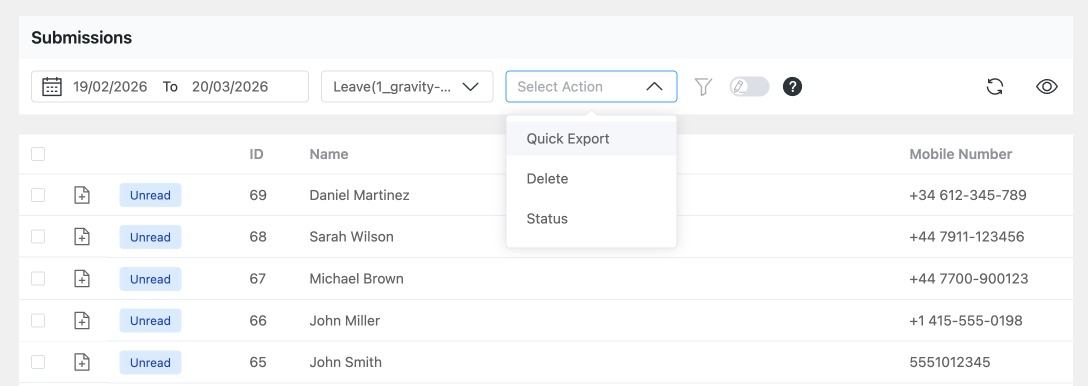 Export Form Submissions in CSV