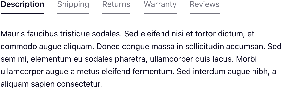 Tabs in the horizontal layout