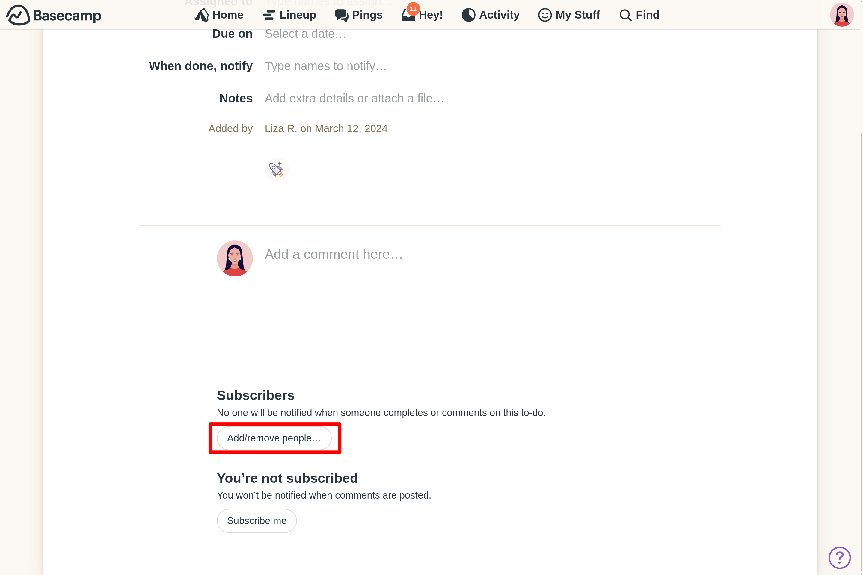 an image of a red box highlighting the 'add/remove people link'
