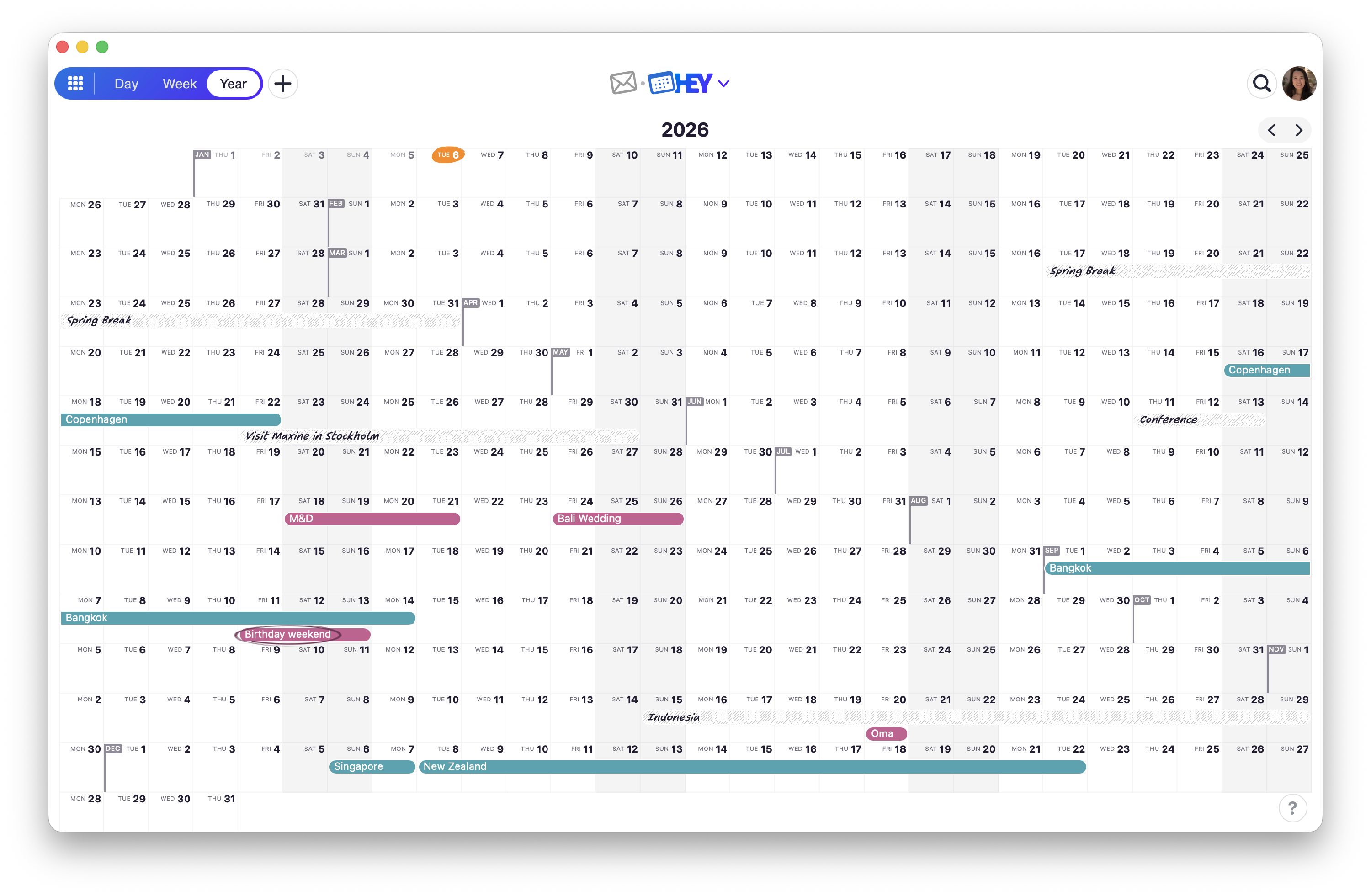 an image showing year view in the calendar