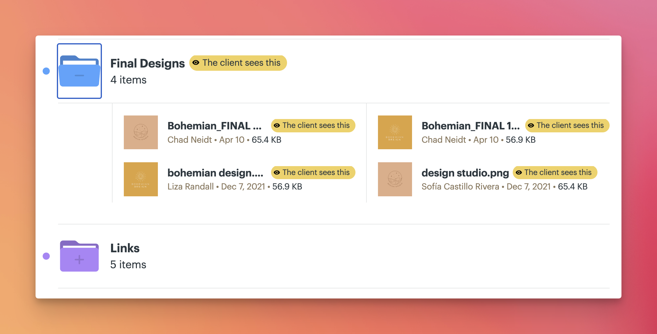 a screenshot showing an expanded folder inside of docs