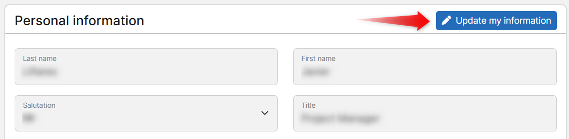 Updating your information when your account is administrated directly by your National Standards Body