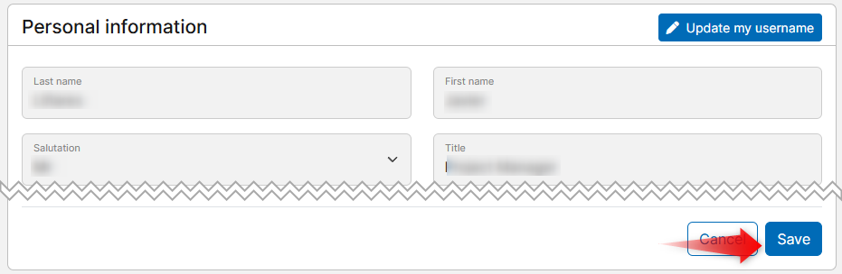 Update personal information