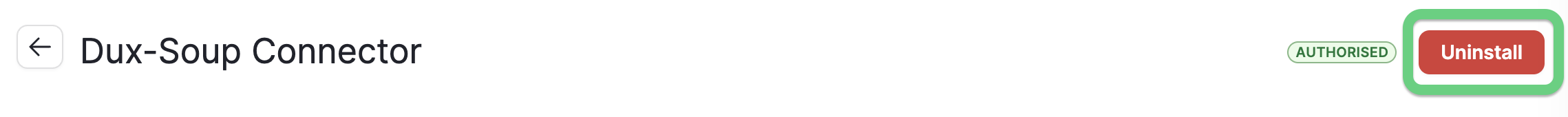 Uninstall Dux-Soup connector button for Pipedrive CRM