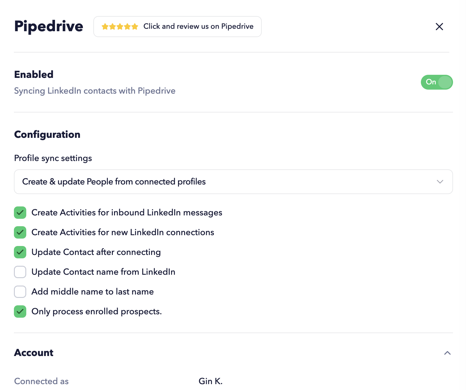 Dux-Soup Pipedrive connector options