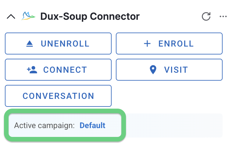 At the bottom of the panel, an Active Campaign indicator displays the most recent STACKED campaign associated with the profile.