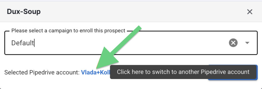 When scheduling an action, you can choose a different STACKED account to perform the action. This option is available both from an individual contact profile page and from the People list when performing bulk actions.