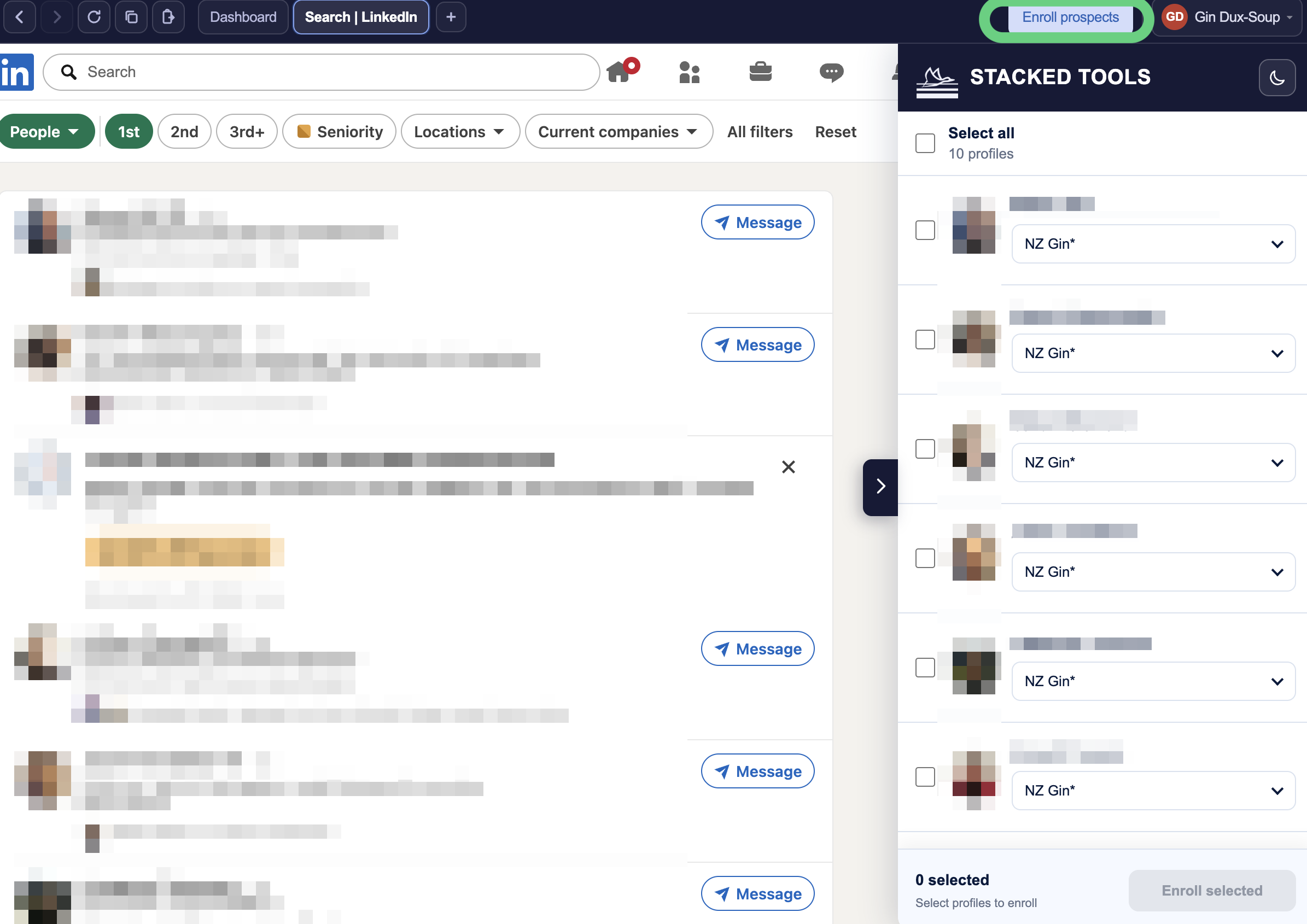 Enrolling prospects into campaign using STACKED