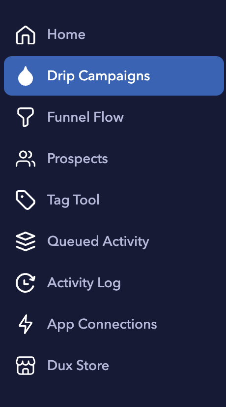 create your outreach sequence in the Drip Campaigns section of STACKED dashboard.