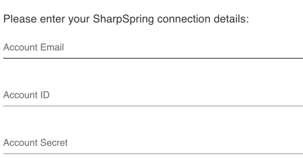 Add the required SharpSpring CRM details