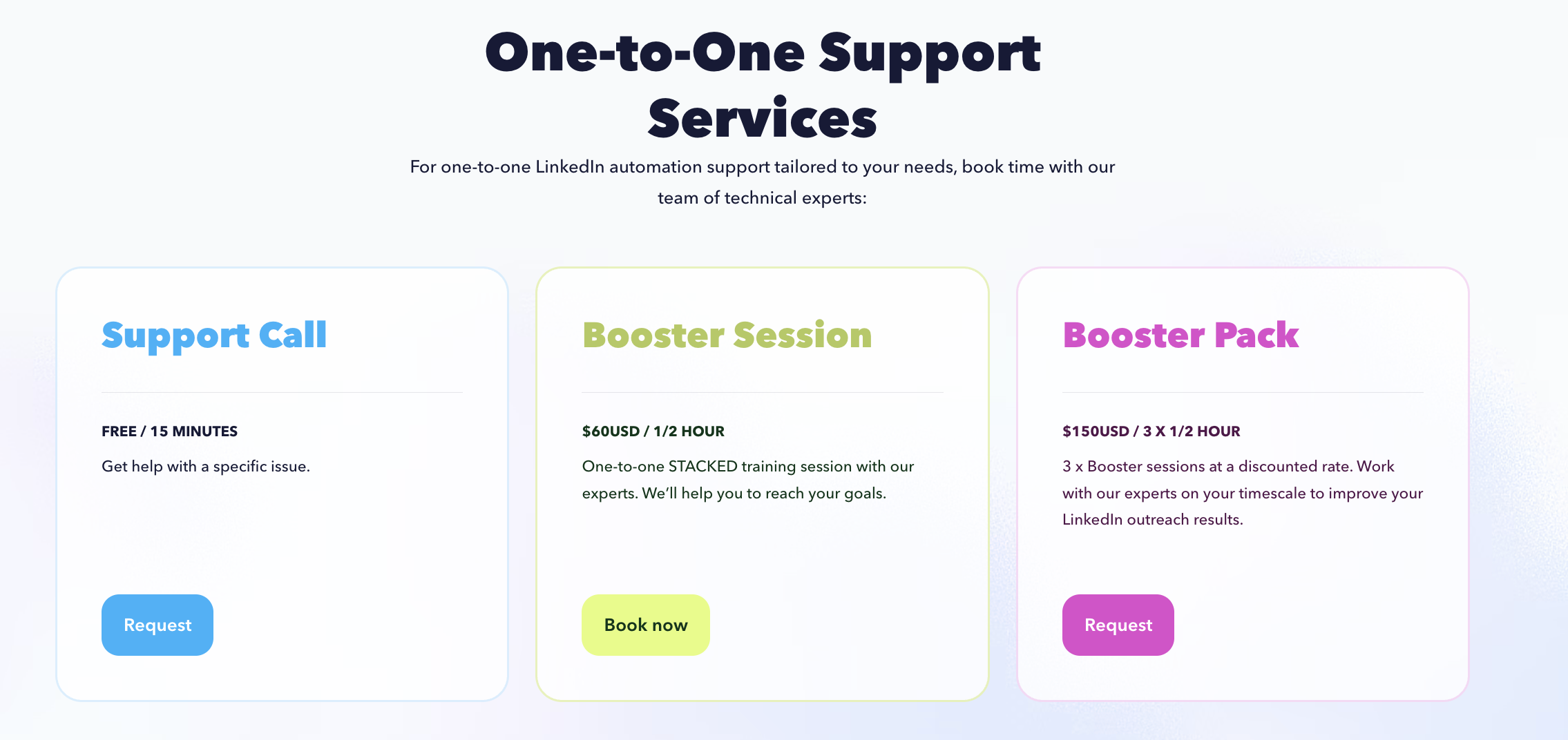 STACKED support services options