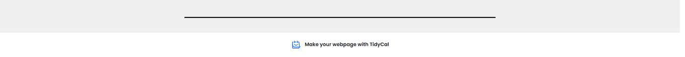 Free plan Website footer showing Make your website with TidyCal branding