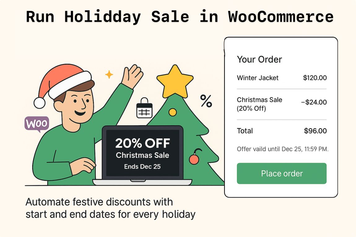 Holiday sale in WooCommerce