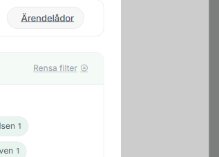 Filtrera ärenden per ärendelåda