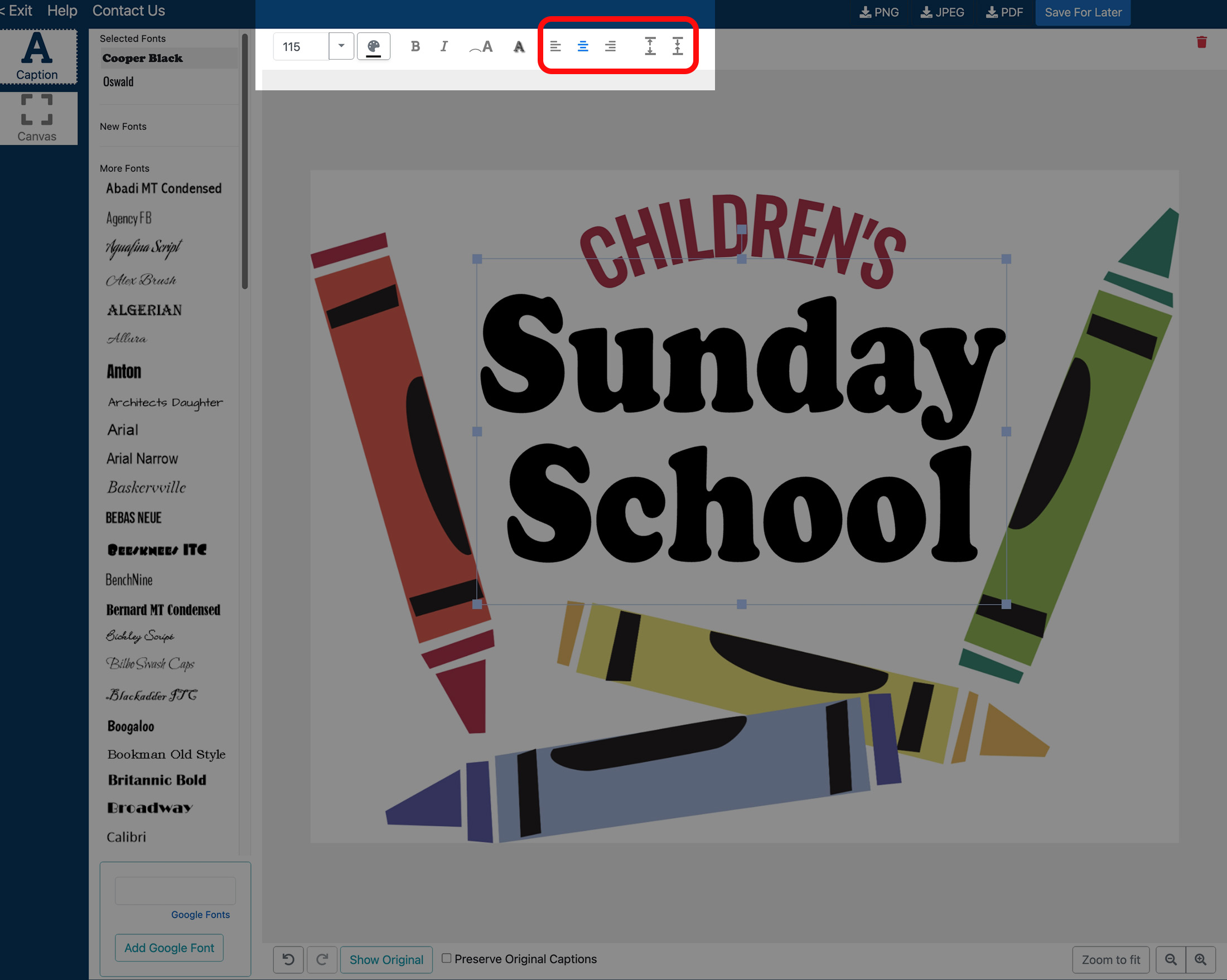 Caption Editor add and edit text image