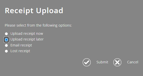 ExpensePlus receipt upload popup