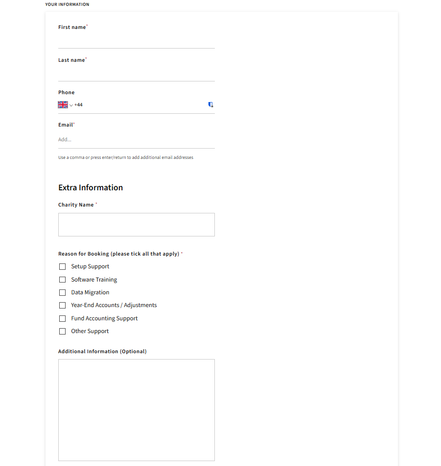 ExpensePlus additional 1:1 support booking page
