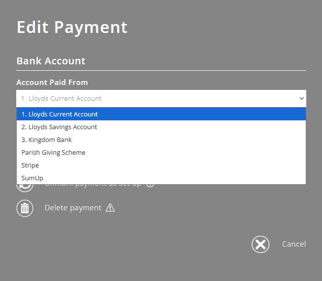 ExpensePlus edit payment screen