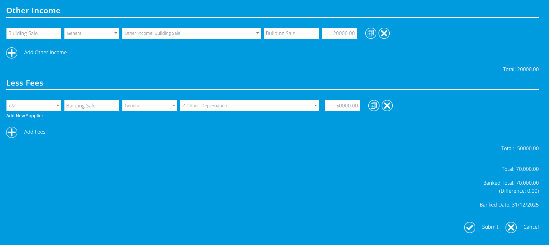 ExpensePlus mixed income screen