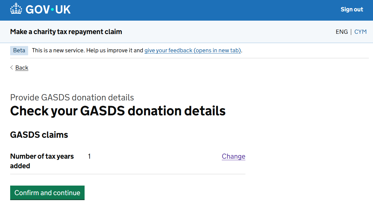 HMRC website screenshot highlighting steps above