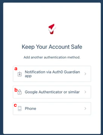 Clarity options a, b, and c for authentication