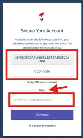 Option b) Google Authenticator or similar screen