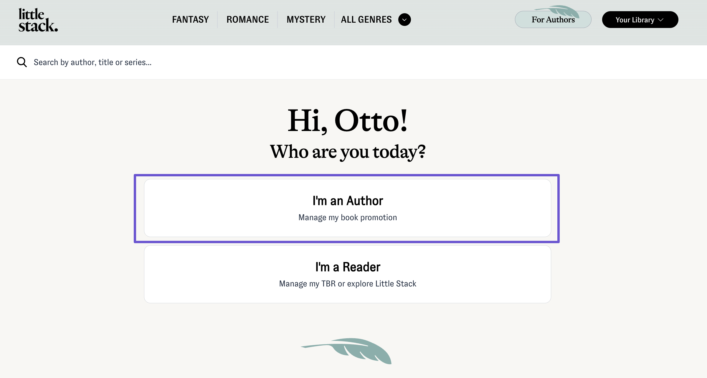 Little Stack selection screen
