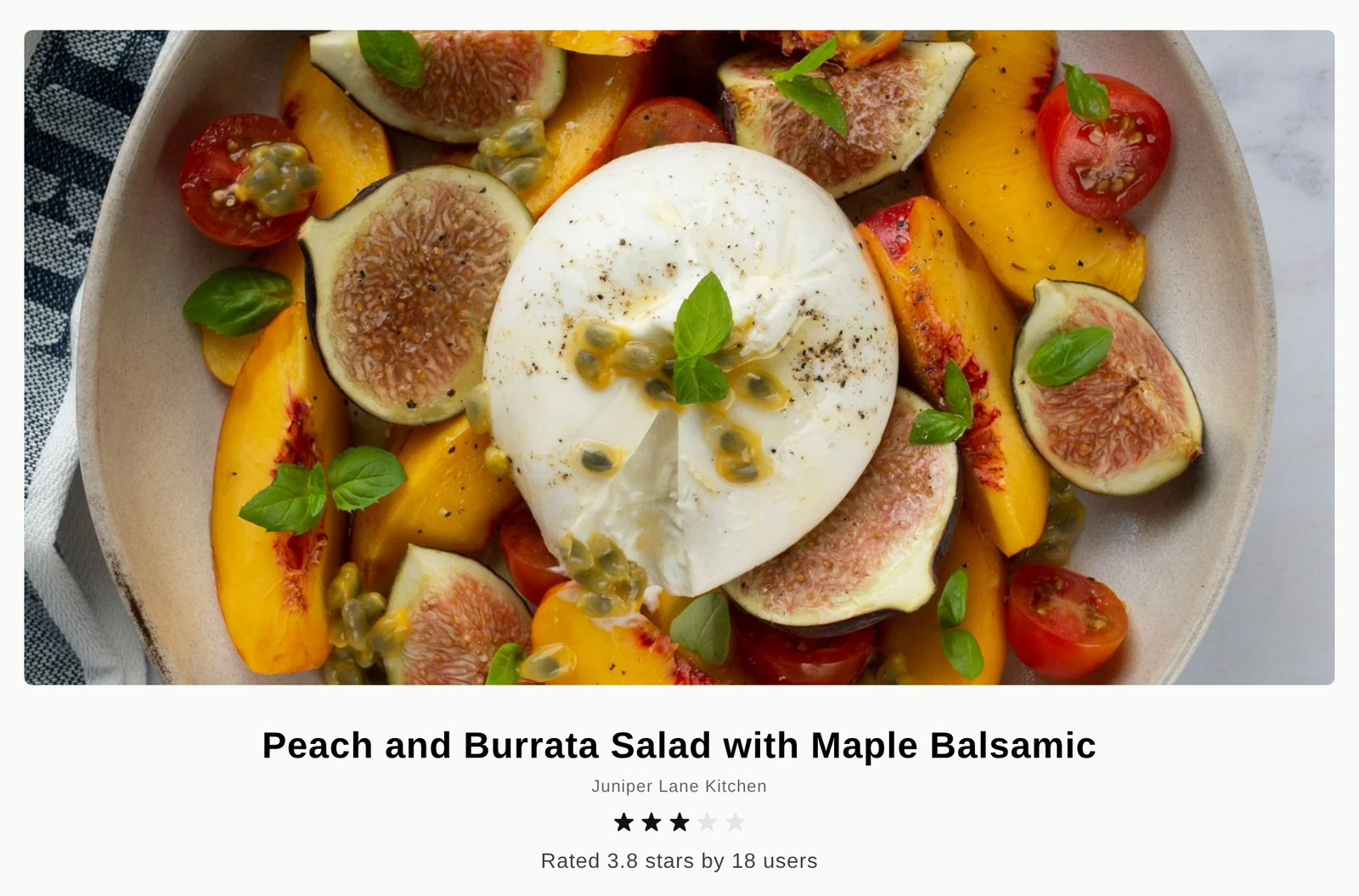 A Classic recipe card showing only the middle strip of a tall photo