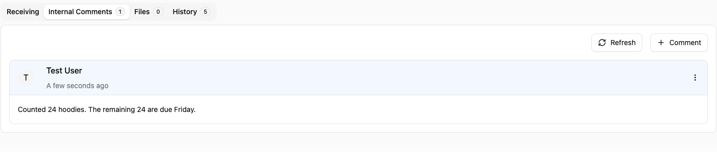 Saved internal comment