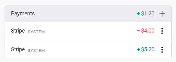 Earlier YoPrint payment list with a Stripe payment and refund
