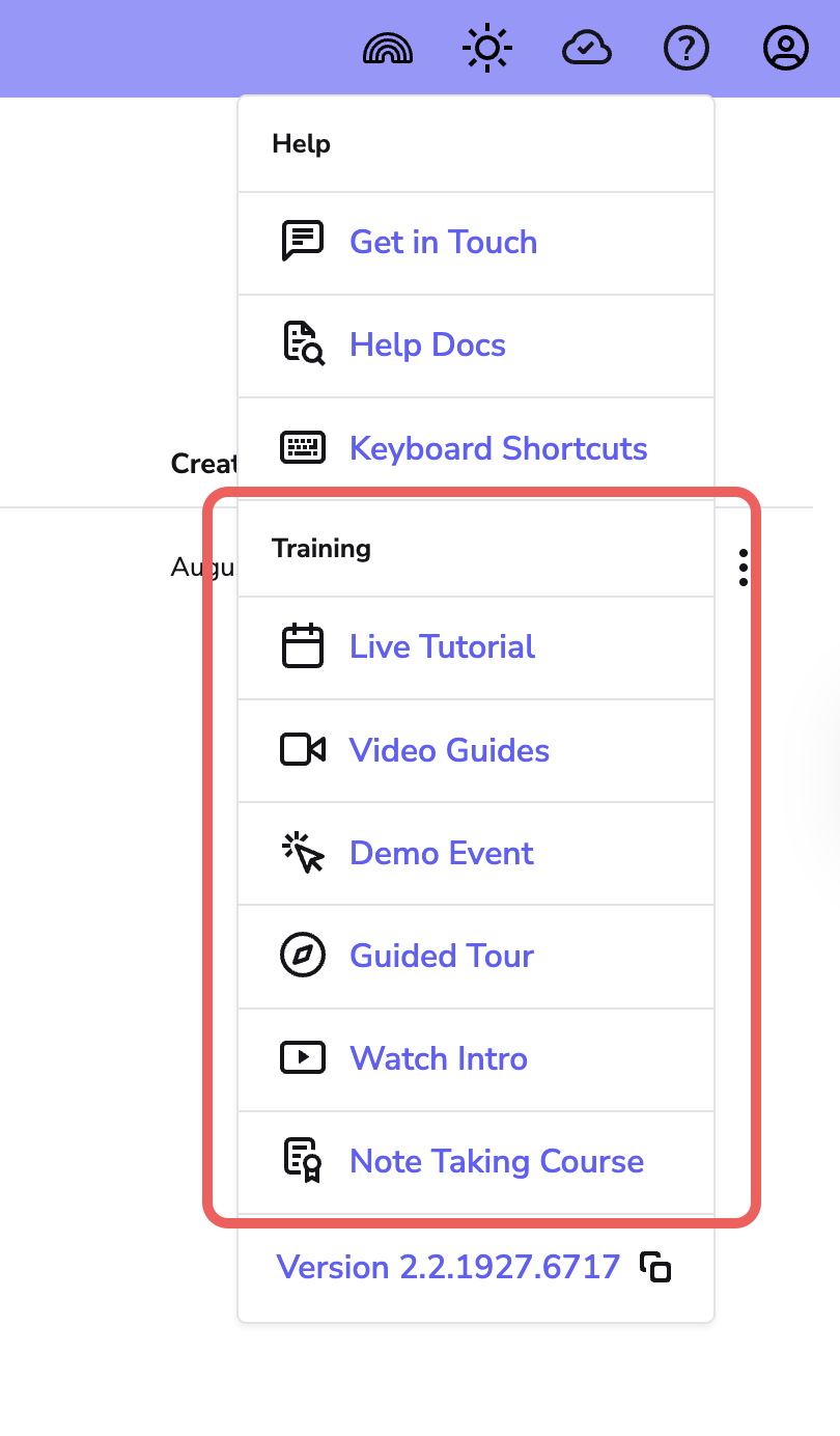 an image highlighting the training section